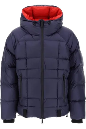 Dsquared2 Bedrukt logo marineblauw donsjack met capuchon