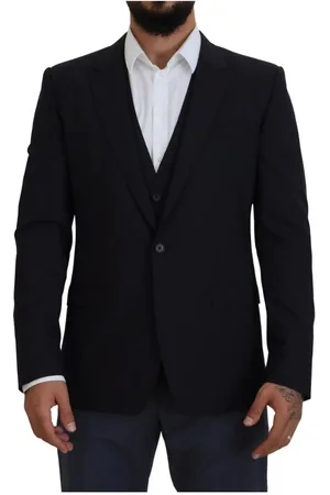 Dolce & Gabbana Donkerblauwe Blazer Met Een Rij Knopen