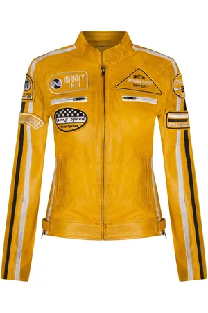 Infinity Dames lederen biker racebadges jas-Agadir