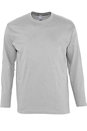 Sols Heren Monarch T-Shirt met lange mouwen (Grijze Mergel)