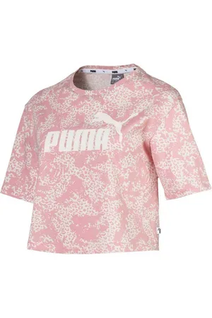 PUMA Elevated Essentials Cropped Logo AOP T-shirt Dames Top 580392 94