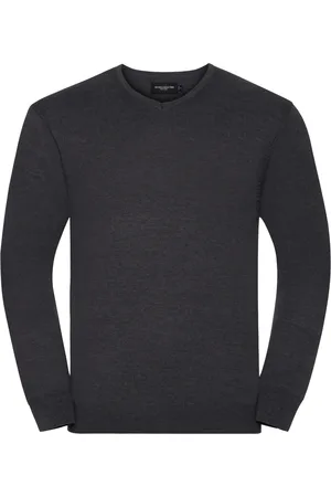 Russell Athletic Russell Collectie Heren V-Hals Gebreide Trui ( mergel)
