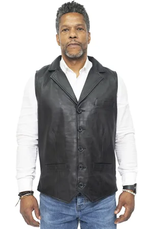 Infinity Heren slim klassiek lederen vest-Bristol