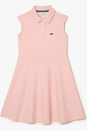Lacoste Meisjes Juniors Mouwloze Stretch Piqué Polo Jurk in