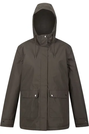 Regatta Dames/Dames Broadia Waterdichte Jas (Donkere Khaki)