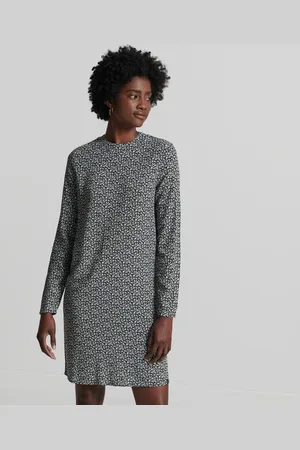 Superdry Studios geweven mini-jurk met lange mouwen