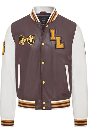 Infinity Heren honkbal leren Letterman bomberjack - Ashwood
