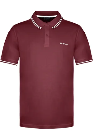 Ben Sherman Tweeling Gestipt Heren Rood/Wit Poloshirt