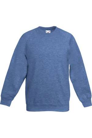 Fruit Of The Loom Kinderen Unisex Raglan mouwen Sweatshirt (Heather Royaal)