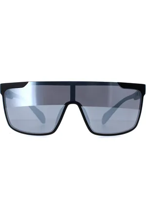 adidas SP0020 02C matzwarte contrasterende spiegelzilvere zonnebril