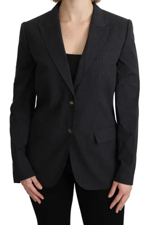 Dolce & Gabbana Gestreepte blazer met knoopsluiting en voering met luipaardprint