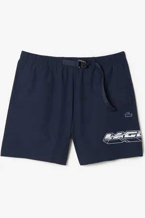 Lacoste Heren Quick Dry Logo Stripe zwembroek in
