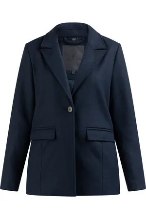 Dreimaster Lange blazer van wolmix Dames nachtblauw