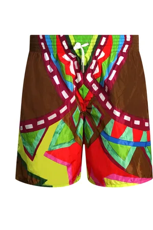 Dsquared2 Colourful Abstract Design Brown Swim Shorts
