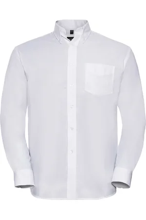 Russell Athletic Russell Collection Heren Oxford Easy-Care overhemd met lange mouwen