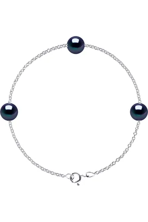 Diadema TRIO armband kralen Freshwater 89mm Zwarte Ronde 925