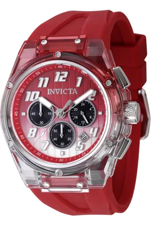 Invicta S1 Rally 47349 Heren Horloge - Quartz Uurwerk - Roestvrij Staal met rode Wijzerplaat - 44mm
