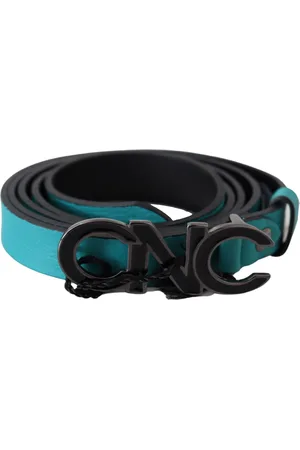 Costume National Logo Zilveren Gesp Lederen Riem
