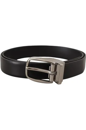 Dolce & Gabbana Lederen Chroom Logo Gesp Riem