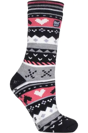 Heat Holders Dames Fairisle Slipper Sokken - / Koraal