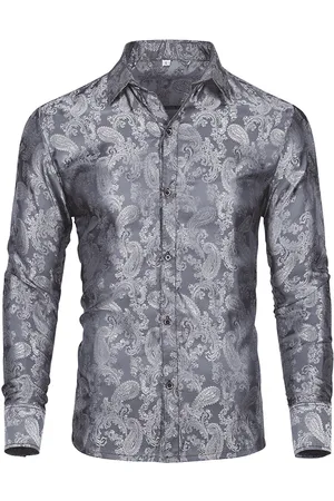 Allthemen Slim-fit geborduurd paisley-overhemd