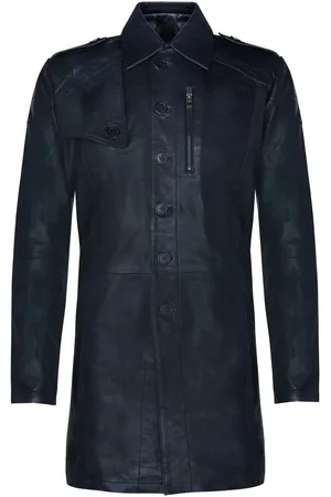 Infinity Zachte lange militaire trenchcoat van noodlijdend leer