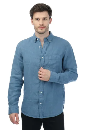 GANT Herenoverhemd van Regular Ut Garment Dyed Linnen in