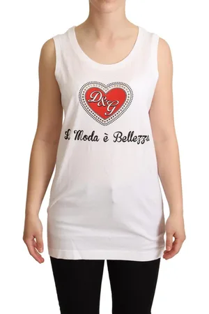 Dolce & Gabbana Kristal Verfraaid Hart Tank Top