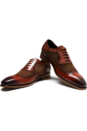 Allthemen Herenschoen met klassieke sierstiksels Zakelijke schoenen Glad leer Lage schoenen