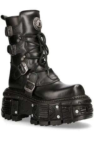 New Rock Unisex lederen gevechtsplatformlaarzen - TANK373-S1