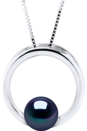 Diadema CIRCLE zoetwater parel Rond 8-9 mm Black 925