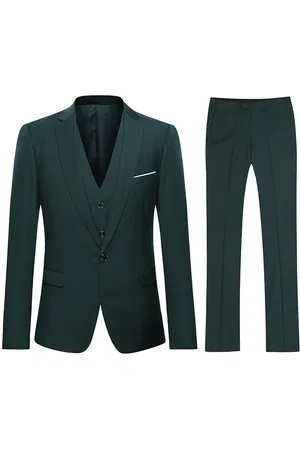 Allthemen 3-delig slim-fit modieus eikengroen pak met één knoop