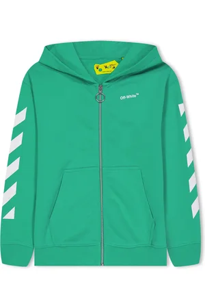 OFF-WHITE Jongens Off White Juniors Helvetica Zip Hoodie in Wit