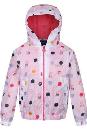 Regatta Kinder/Kinderen Peppa Pig Polka Dot Waterdichte Jas met Kap (Lichtroze)