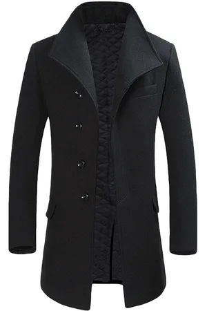 Allthemen Herenwollen jas winter zakelijk slim fit reversjas