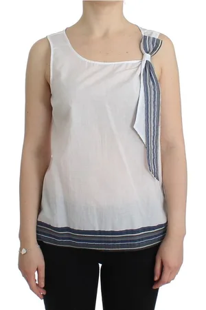 ERMANNO SCERVINO Blauwe Bow Top Van Katoenmix
