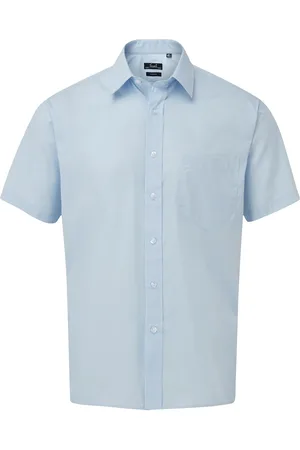 Premier Herenshirt met korte mouwen Popeline (Lichtblauw)
