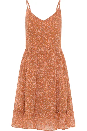 Dreimaster Jurk Dames Oranje Veelkleurig