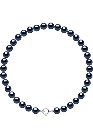 Diadema Armband Parels van het water Rank Sweet Ronde 5-6mm Black 925