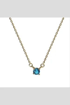 Luxenter Collier, 925 sterling zilveren otieno en blauwe topaas hydrothermale kwarts met 18K goudplating