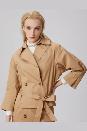 S.J. Coton Trench-Jacket met dubbele borsten