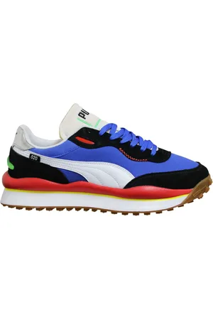 PUMA Style Rider Play On Blue Black Low Lace Up Casual Trainers - Heren