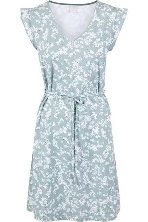 Trespass Dames/Dames Holly Ditsy Print Jurk met korte mouwen (Dusty Teal)