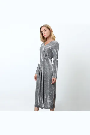 Smart & Joy Asymmetrische glinsterende cocktailjurk