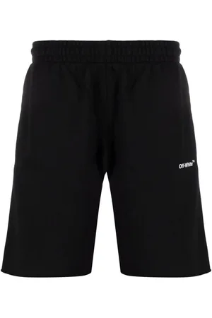 OFF-WHITE Gebroken witte Diag Helvetica Sweatshort Zwart