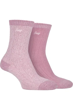 Jeep Set van 2 superzachte sokken voor wandelschoenen voor dames - Rose / Cream