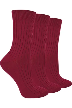 Steven Dames 3 Paar Originele Merino Wol Sokken - Warme Wintersokken Multipack - Bordeaux