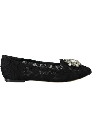 Dolce & Gabbana Elegante Lace Crystal Flats