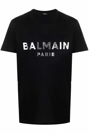 Balmain T-shirt met zilveren logoprint in