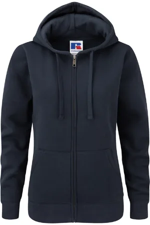 Russell Athletic Russell Dames Premium Authentieke Hoodie met rits (3-laagse stof) (Franse marine)